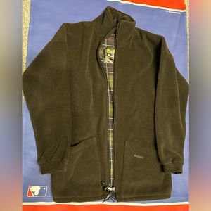 Barbour A895 Fleece Jacket Forest Green Tartan Full Zip XS